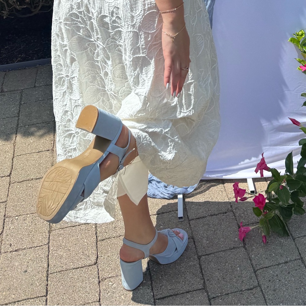 Light Blue Women's Platform Sandals - Picture 6 of 7